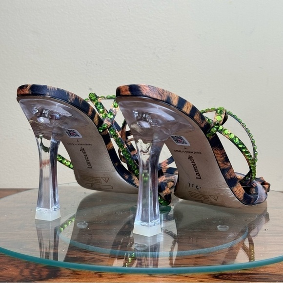 Larroudé Disco Gloria Leopard-Print Wrap Sandals 315$ - Picture 11 of 16